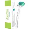 Angel Kiss Derma Roller 0,5 mm aghi veri - 192 singoli aghi in titanio - Rullo per microneedling per viso, corpo, barba, cuoio capelluto e cura della pelle