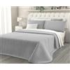 Clara Home Milano CLARA HOME Trapuntino Matrimoniale Color Grigio, Copriletto in Velluto Soffice Manopesca, Ideale in Autunno e Primavera, Made in Italy