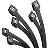 KabelDirekt - 3 cavi SATA-3 6 Gb/s - 60 cm, diritto (cavo dati, 6 Gbit/s, SATA-III/Serial-ATA, connettore a L, Set di 3 cavi, collega dischi fissi/SSD/unità alla scheda madre, nero)