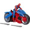 Spider-Man Hasbro Marvel, Motocicletta Spara-Ragnatele, set con action figure da 10 cm e 2 colpi di ragnatela