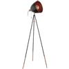 Eglo Lampada da terra treppiede Chester, Lampadario da terra vintage a 1 luce, Piantana in acciaio, nero, rame, E27, interruttore a strappo incluso