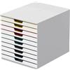 DURABLE Cassettiera 10 cassetti colorati Varicolor mix10 bianco ghiaccio Durable 7630-27
