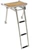 Plancia Teak e Acciaio Inox 450x390mm con Scaletta 3 Gradini