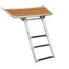 Plancia Large Teak e Acciaio Inox 780x400mm con Scaletta 3 Gradini