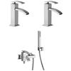 Jacuzzi Set Rubinetti Jacuzzi per lavabo e bidet senza scarico e vasca serie Glint cromato