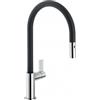 Nobili PRONTA CONSEGNA - SPEDIZIONE IMMEDIATA Miscelatore Lavello Cucina Stampato Cartuccia Ø28 Doccia Estraibile 2getti Flag Nero Opaco + Cromo Nobili FL96137NC