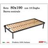 ErgoRelax Rete per materasso a 18 doghe in faggio Con Barra Centrale Singola 80x190 cm. 100% Made in Italy