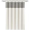 Lush Decor Tenda da doccia in cotone tinto in filo di cotone, 183 x 183 cm, avorio e nero