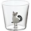 Ichendorf Milano Tumbler Gatto Bianco con Coda Grigia | Collezione Tabby Cat | 35 cl | Vetro Borosilicato | Fatto a Mano