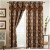 Elegant Comfort Set di 2 tende con mantovana a cascata, effetto jacquard, 150 x 200 cm, marrone cioccolato