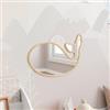 DEGHI Specchio 50x30cm con cornice in rattan forma balena - Glowing