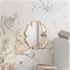 DEGHI Specchio 41x41 cm con cornice in rattan forma quadrifoglio - Glowing