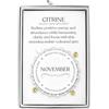 Philip Jones Novembre (citrino) braccialetto elastico con ciondolo con citazione in confezione regalo, 17.8cm, Cristallo, Cristallo Zircondia®