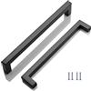 SYDARSYN 2 Pezzi Maniglie per Mobili da Cucina 256mm - Maniglia per Mobile in Acciaio Inox Nero Quadrato Maniglie per Guardaroba Porte Cassetti Armadio