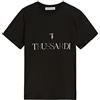 Trussardi Jeans Woman T-Shirt Printed Logo Cotton Jersey 30/1 56T004421T005381 S Nero Black K299