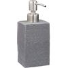 Relaxdays Dispenser di Sapone Manuale, 200ml, Portasapone Ricaricabile, Accessorio Bagno & Cucina, Poliresina, Grigio