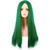 MapofBeauty 28 Pollice/70 cm Monochrom Lungo Lisci Parrucche Alto-temperatura fibra Ordinario Parrucche (Erba Verde)