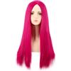 MapofBeauty 28 Pollice/70 cm Monochrom Lungo Lisci Parrucche Alto-temperatura fibra Ordinario Parrucche (Caldo Rosa)