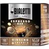 Bialetti Caffè d'Italia, Box 12 Capsule, Ginseng, Compatibili con Macchine Bialetti sistema chiuso, 100% Alluminio