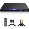 JOVELL Lettore DVD HD con Porta HDMI, JOVELL Lettore DVD 0 per Regione per Smart TV | Lettore CD DVD MP3 con Ingresso USB | Cavo HDMI e RCA Incluso | Perfetto per i Film per Famiglie (DVD-168)
