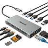 SUTOUG Hub USB C, Docking Station SUTOUG, Dongle adattatore USB C 12 in 1 con doppio HDMI 4K VGA 1080P 1000Mbps Ethernet PD 3.0 100W USB-C 3.0 Slot per scheda TF/SD Docking per laptop MacBook USB-C Laptop