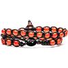 Tamashii Bracciale lungo due giri originale tibetano Tamashii realizzato con pietre naturali AGATA FUOCO DOPPIO GIRO
