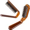 HsentimenH 2 Pezzi Spazzola per Capelli Pieghevoli, Spazzola per Capelli con Setole di Cinghiale, Mini Spazzola per Capelli Portatile, Spazzola da Viaggio Districante ad Asciugatura Rapida