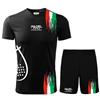 Zena Padel ZENA Completo Padel Uomo | T-Shirt e Pantaloncino in Tessuto Dry Fit | Elasticizzato e Traspirante | Made in Italy | Ampia Scelta di Taglie Colori | RAINBOW01 (Nero/Azzurro, S)