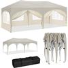 WOLTU Gazebo Pieghevole da Giardino, Gazebo Impermeabile Pop Up da 3x6m con Pannelli Laterali, Tendone da Esterno, Altezza Regolabile, Protezione UV, con Custodia Beige