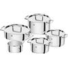Zwilling - Batteria di pentole in acciaio inox, colore: grigio lucido
