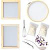 Cayway 9 Pack Set di artigianato in carta di fiori secchi, 3 stile cornice stampo fabbricazione di carta di legno
