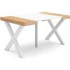 Skraut Home | Consolle allungabile | Tavolo consolle allungabile | 140 | Per 6 persone | Gambe in legno | Stile moderno | Rovere e bianco