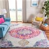 SAFAVIEH Tappeto Angosciato per Soggiorno, Sala da pranzo, Camera da letto - Madison Collection, A Pelo Corto, Avorio e fucsia, 91 X 152 cm