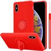 Cadorabo Custodia Compatibile con Apple iPhone XS Max in Liquid Rosso - Custodia per Cellulare in Silicone TPU Flessibile con Anello - Paraurti per Cover Posteriore Ultra Sottile