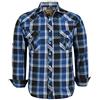 Coevals Club Camicia Uomo Maniche Manica Lunga Casual Trama Western Regular Fit Lunghe Shirts Business Bottoni Camicia(Blue Black 4# XL)