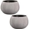 WELL HOME MOBILIARIO & DECORACIÓN 2x Prosperplast BETON BOWL in plastica con serbatoio in colore Cemento, 11 (altezza) x 14,4 (larghezza) x 14,4 (profondità) cm