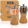 VEIZIBEE Macinapepe Manuale, Macina Pepe e Sale, 2pcs-5in Classico di Macinapepe a Mano e Macina Sale, Materiale EP Acrilico, Lame in Ceramica con Mulino Regolabile Grossolano