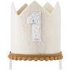 PEUTIER Cappello Primo Compleanno Bimbo e Bimba, Cappello 1 Anno Compleanno con Fascia Elastica, Graziose Corona Compleanno 1 Anno Decorazioni per Feste 1° Compleanno per Ragazzi Ragazze (Bianco)