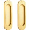 MOROBOR 2 tiranti ovali per porta scorrevole, in lega di alluminio, con manico senza punzonatura, per porte scorrevoli e finestre (oro spazzolato, 100 mm)