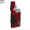 Atomic ACCENDINO ROSSO CON WEED LEAF ROSSO IN RILIEVO E LED MOD. 4 - FIAMMA TURBO JET | IDEA REGALO