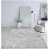 Mias Teppiche Cielo Tapis Moderne à Poils Courts, Salon, Chambre à coucher, Brillance Élégante, Fibre Brillante, Effet Haut-Bas, Plume, Gris, 80 x 150 cm