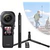 Insta360 ONE RS - Action Camera Leica a 360 gradi Survey Pro, kit incluso: bastone invisibile per selfie + treppiede + 64 GB