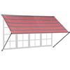 Relaxdays Tenda da Sole Bracci Estensibili, HxL: 120x300 cm, Parasole a Caduta, Avvolgibile, Protezione UV, Grigio Rosso, 70% Poliestere 20% Acciaio 10% Alluminio