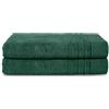 Komfortec Asciugamani 2 per Sauna 70x200 cm in 100% Cotone,470 g/m², Asciugamano Doccia Grande, Morbido, Asciugatura Rapida, Verdescura