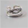 HCMA 925 Anelli Vintage in Argento per Donna Uomo Punk Argento a Ferro di Cavallo Bowknot Index Rings regolabilenot