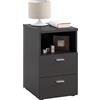 FMD furniture 652-001E - Comodino nero, dimensioni ca. 35 x 61,5 x 40 cm (larghezza x altezza).