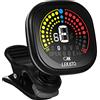 LEKATO - Accordatore a clip per chitarra, ricaricabile, accordatore digitale con indicatore LED per chitarra elettrica, violino, ukulele e per scala cromatica