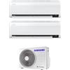 Samsung Climatizzatore Dual Split Inverter 9000 + 12000 Btu Condizionatore con Pompa di Calore Classe A+++/A++ Gas R32 Wifi (Unità Interna + Unità Esterna) - AR09CXCAAWK + AR12TXCAAWK + AJ050TXJ2KG Windfree Elite