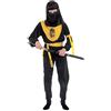 VESTITO CARNEVALE + ACCESSORI SUPER NINJA MUSCOLOSO SPADA GIAPPONESE 8/10  ANNI