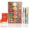 FantasyDay Set di Trucchi, FantasyDay Kit di Bellezza Cosmetici Kit per Occhi, Viso e Labbra - Natale Regalo Xmas Makeup Gift Set con Correttore, Rossetti, Lucidalabbra, Palette Ombretti, Mascara, Trousse, Fard